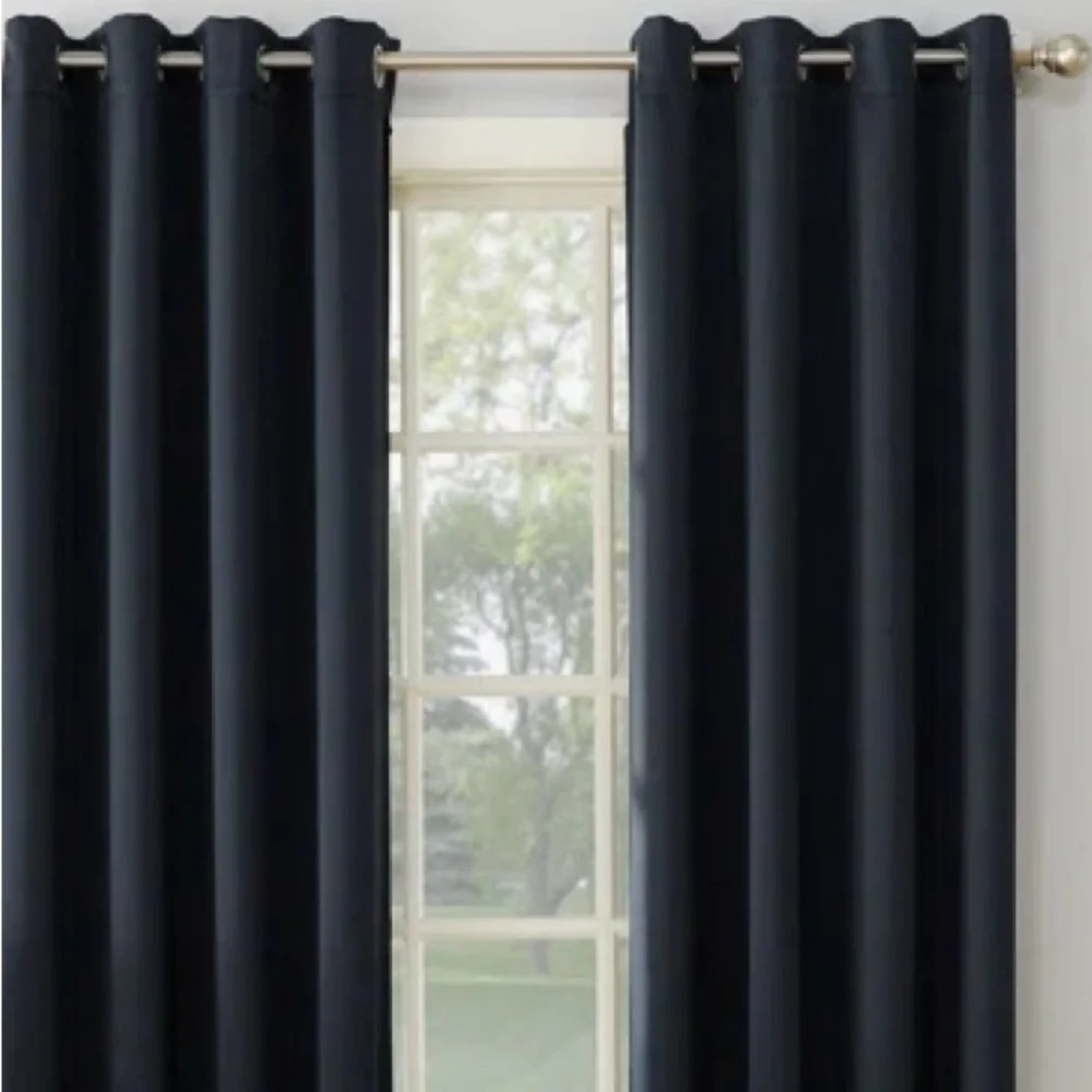 Navy Basic Curtains 46”x84” Gently used.
